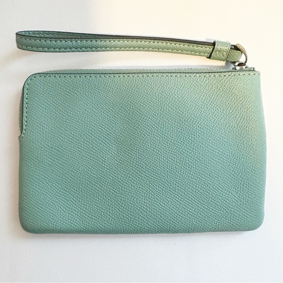 Coach corner zip baby blue wallet wristlet. - Picture 2 of 4